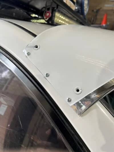 Toyota Landcruiser 70-79 Series (fitted with factory snorkel) All Black Mesh Windscreen Sunvisor